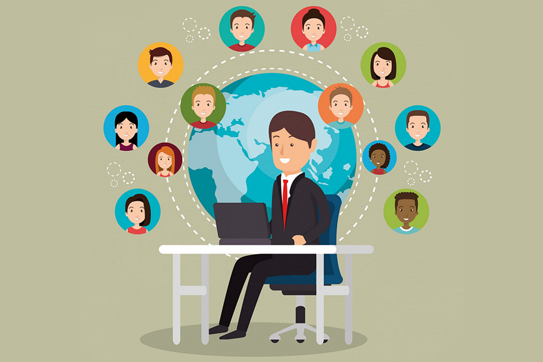 Smartphone mockup in office